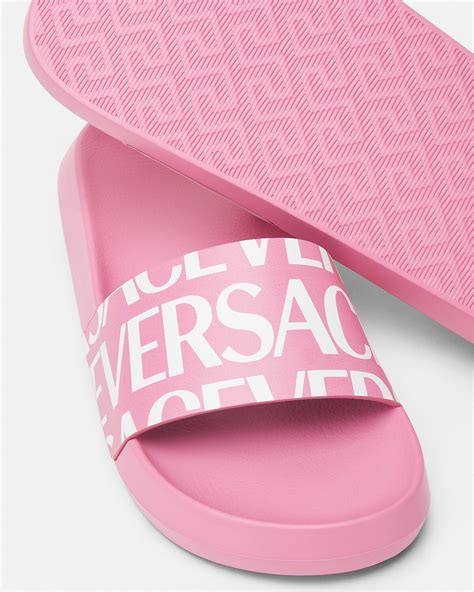 pool slide studs versace|versace allover slides.